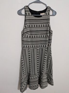 LOFT Sleeveless Geometric Stripped Midi Dress